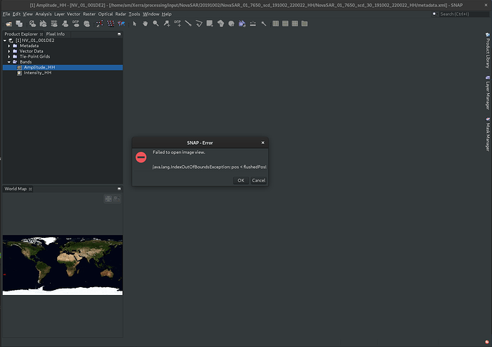 SNAP-NovaSAR-Error