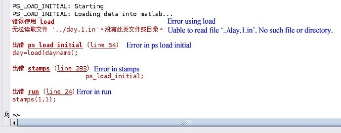 error using load