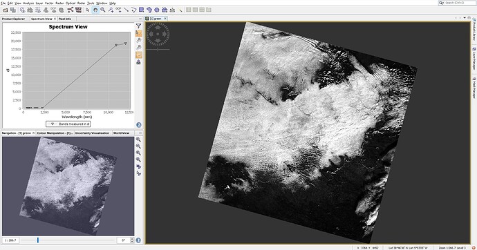 Landsat spectrum view Snap version 8.0