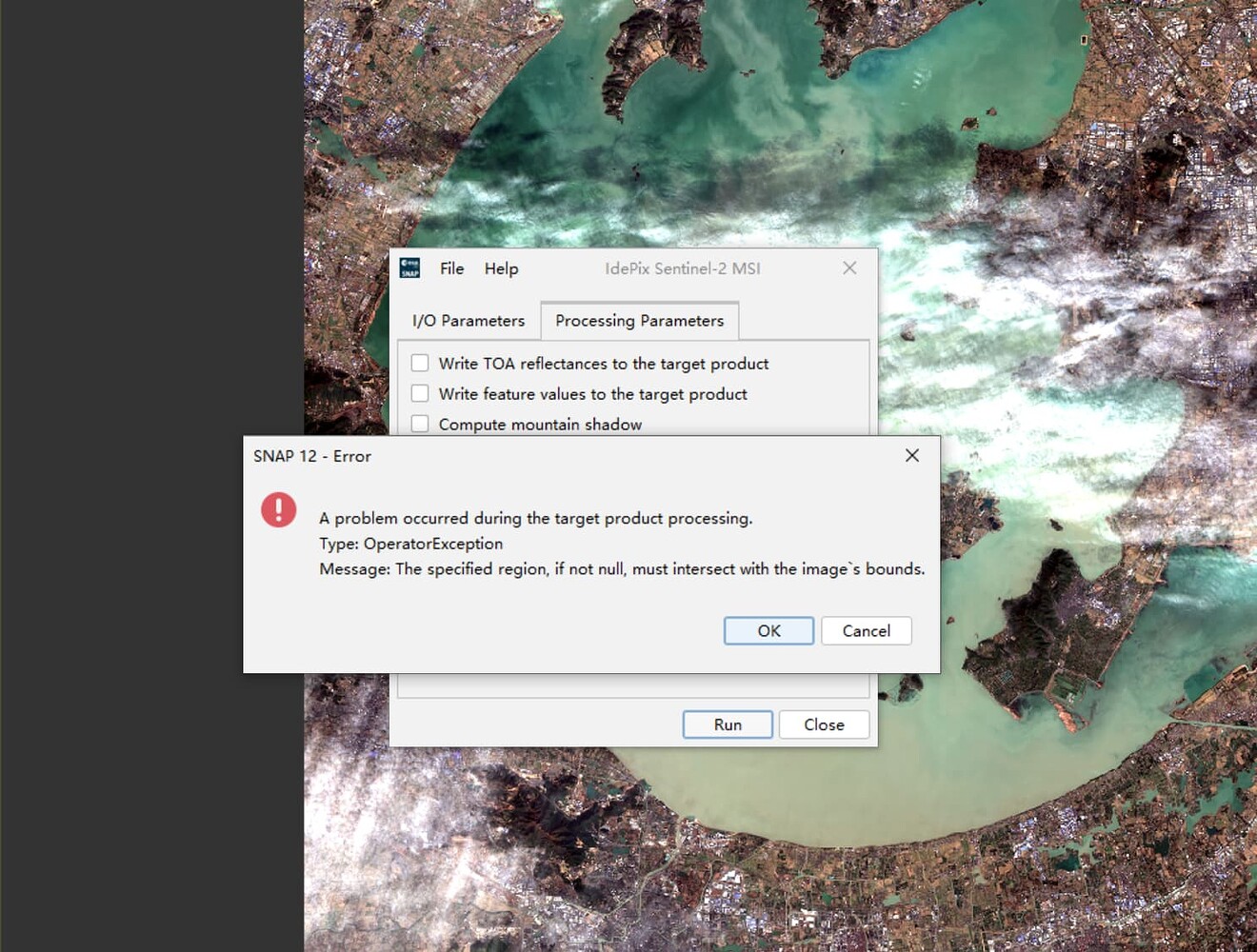 Error occured running IdePix for Sentinel-2 MSI - Sentinel 2 Problem ...