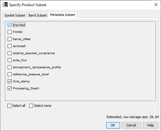 subset metadata